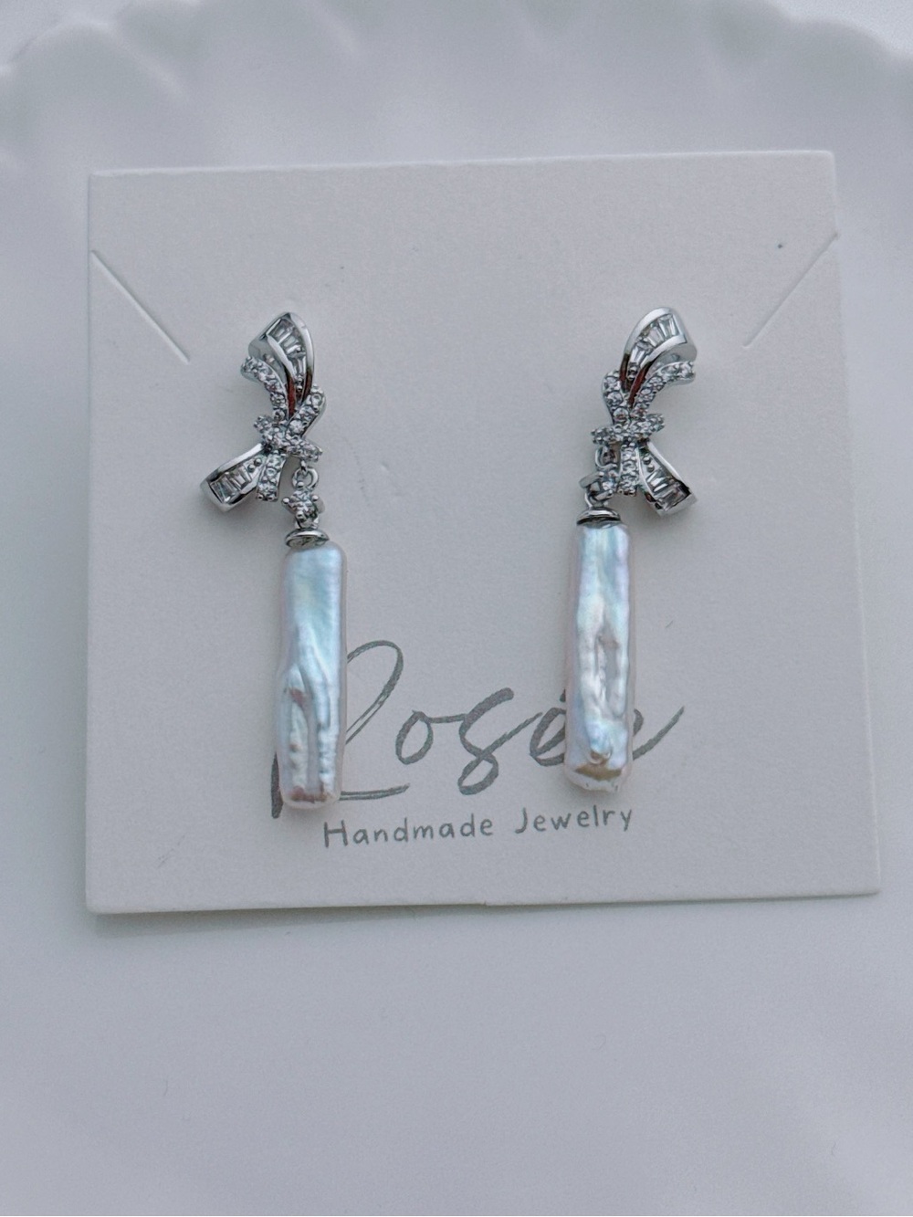 Handmade Freshwater Baroque Pearl Chopsticks Dangling Earrings 26E449 S925 Post